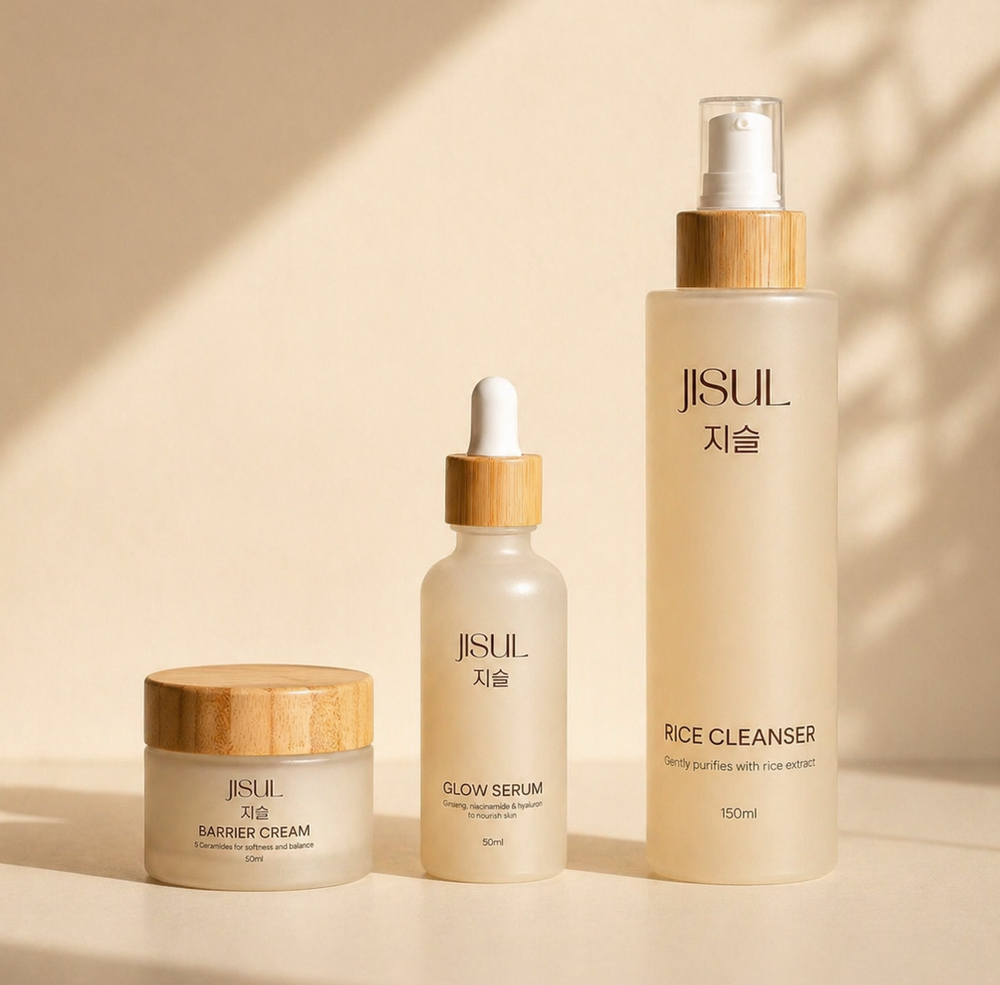 JISUL 3-Schritte-Routine – koreanisches Hautpflege-Set (Cleanser, Serum, Cream)